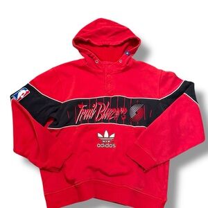 Adidas Trail Blazers Red Hoodie